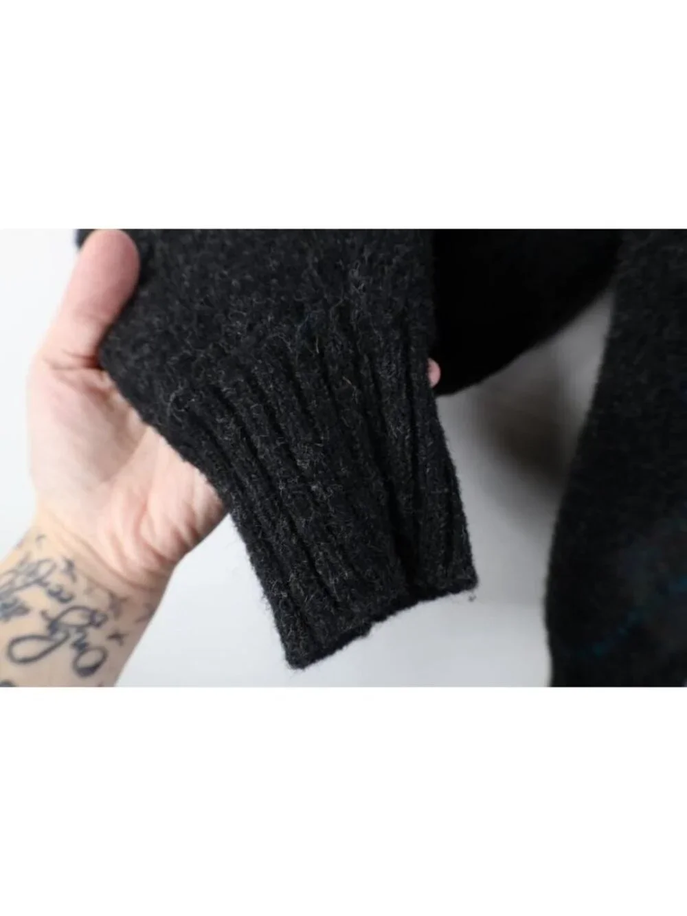 Vintage 90s Streetwear Womens Large Shetland Wool Knit Argyle Diamond Sweater